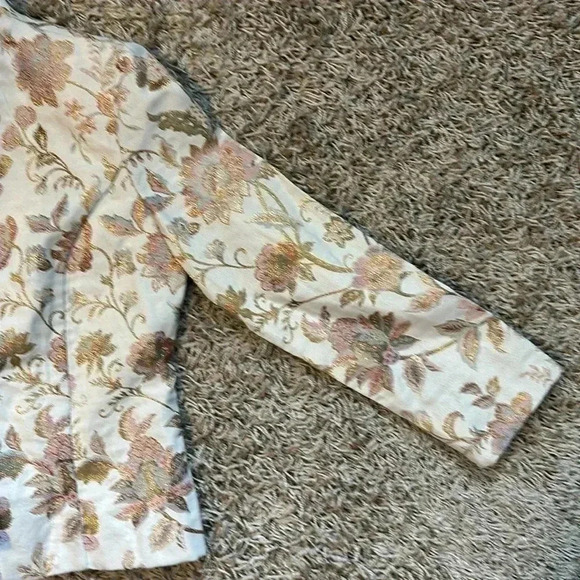 Vintage Jessica Howard Embroidered Floral Cream Suit Jacket-Size 10 - Picture 5 of 12